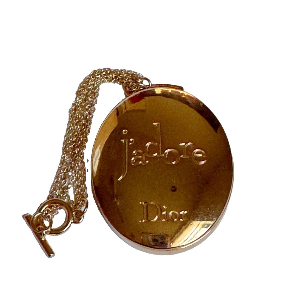 Dior Jadore Vip Gift Gold Pocket Mirror Locket with Hold Chain Authentic
